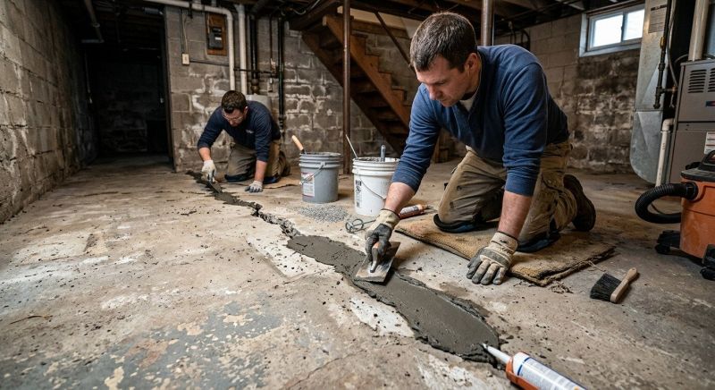 Cracked Basement Floor Repair in Seminole County, FL